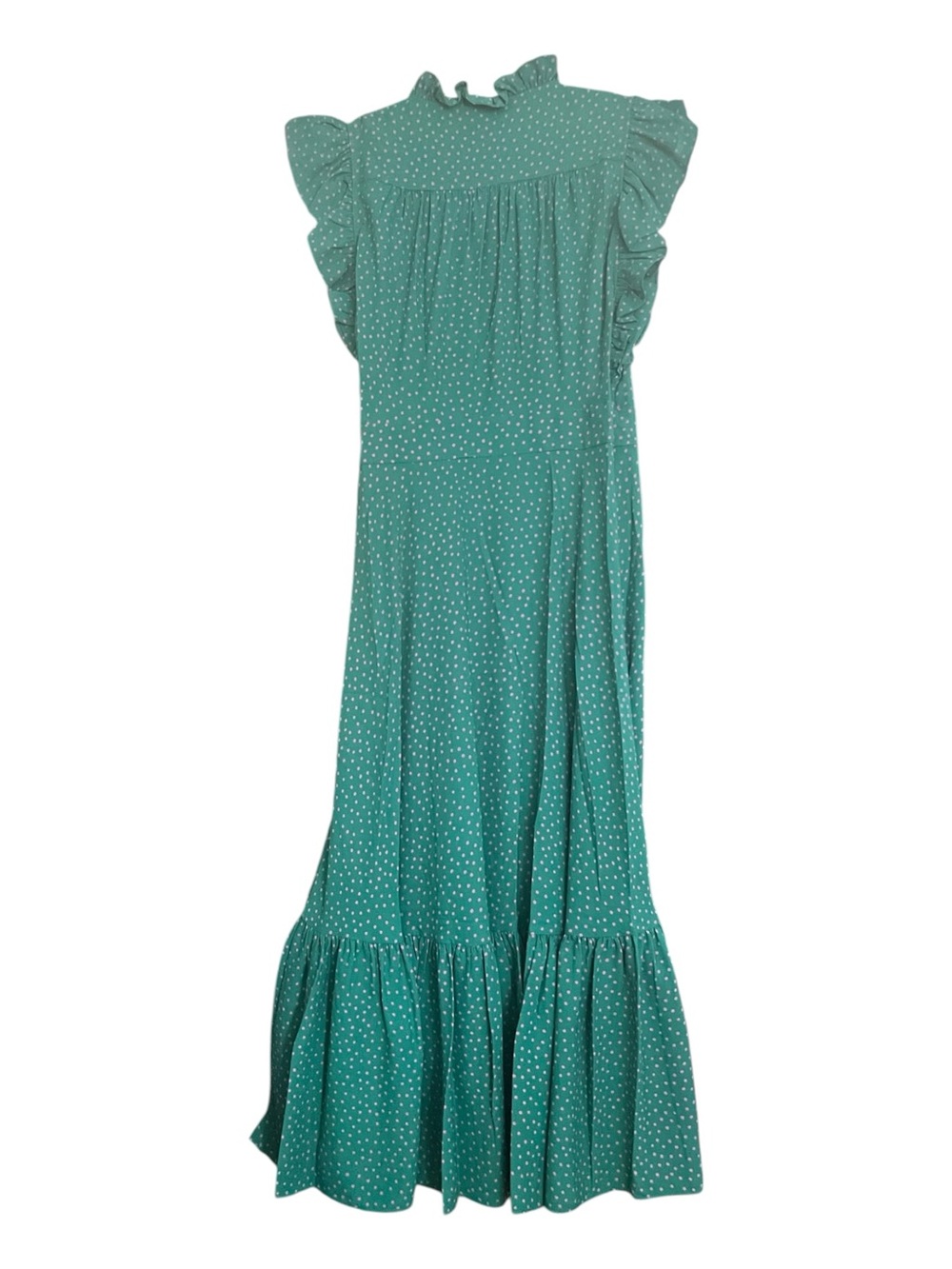 NWOT Kate Spade Teal Dot Ruffle Wrap Midi Dress Various Sizes 4,10 - Picture 3 of 5